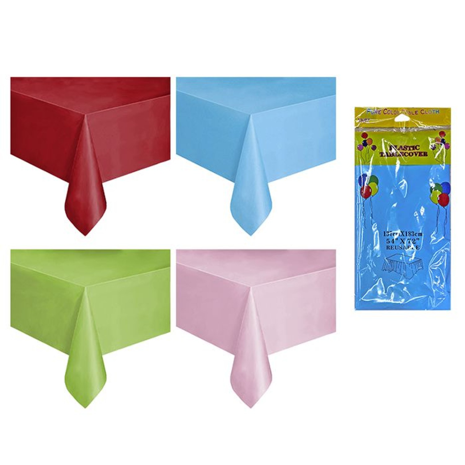 ΤΡΑΠΕΖΟΜΑΝΤΗΛΟ ΠΑΡΤΥ ΠΛΑΣΤΙΚΟ ΜΟΝΟΧΡΩΜΟ XL 137x183cm