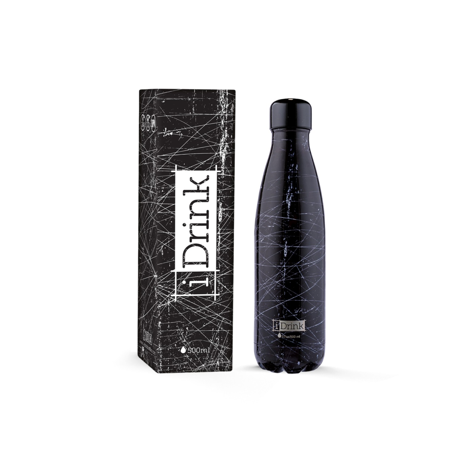 ΠΑΓΟΥΡΙ i DRINK ID0088 THERM BOTTLE 500ml GRUNGE BLACK