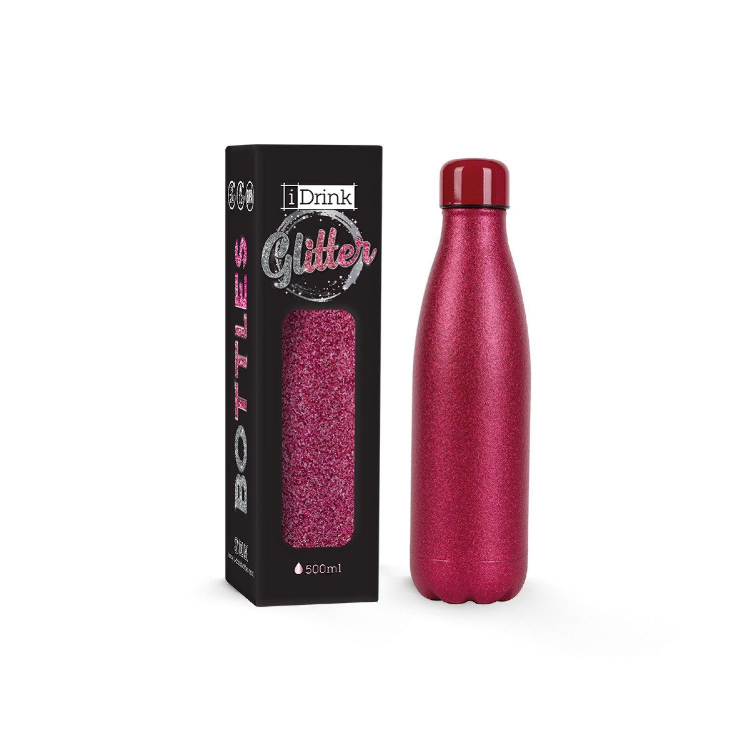ΠΑΓΟΥΡΙ i DRINK ID0032 THERM BOTTLE 500ml GLITTER PINK