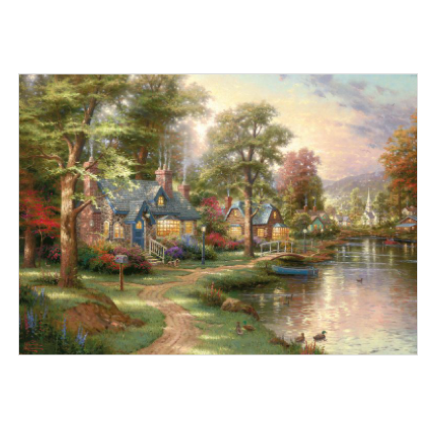 57452 Παζλ 1500 Kinkade Σπίτι λίμνη