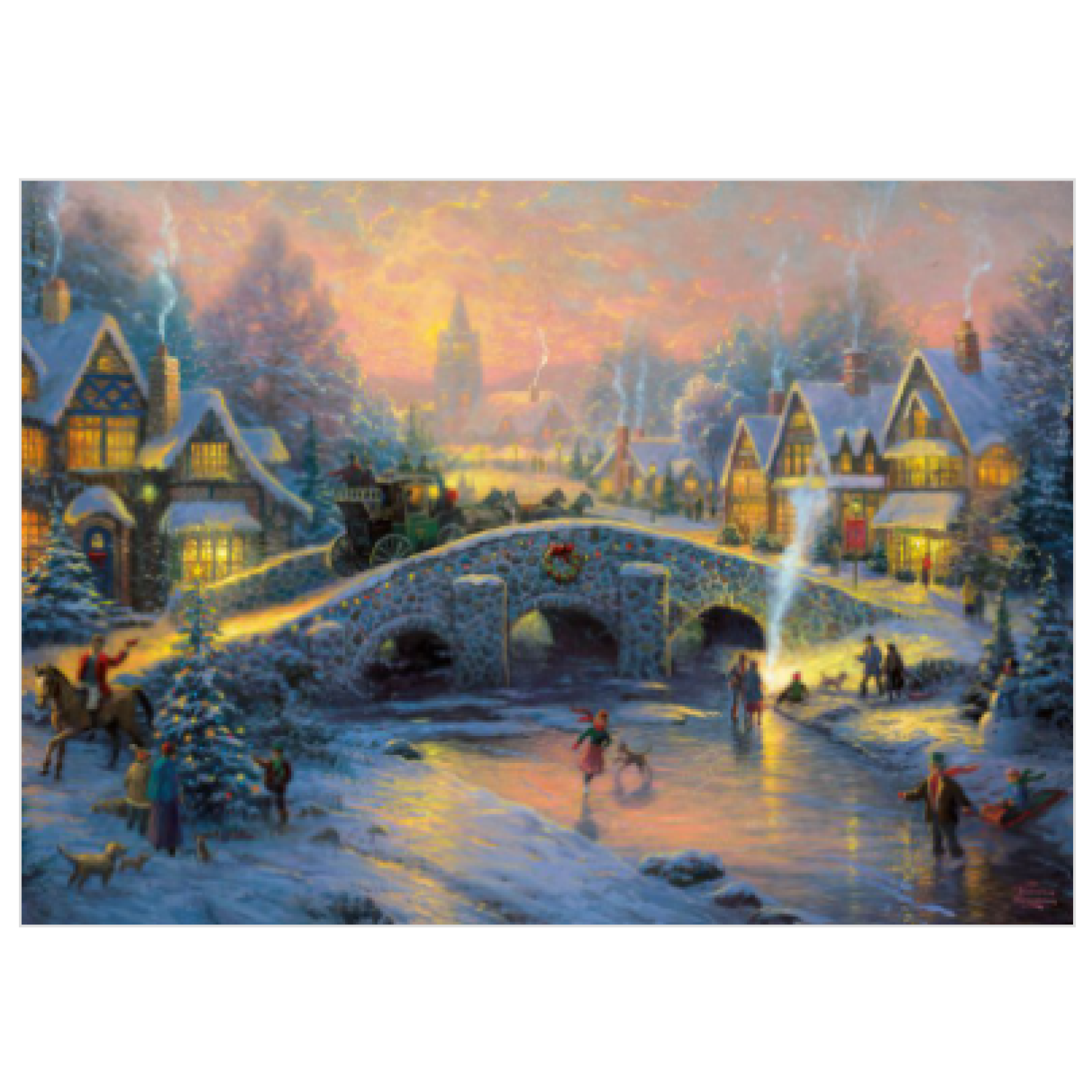 58450 Παζλ 1000 Kinkade Χειμώνας Στο Χωριό