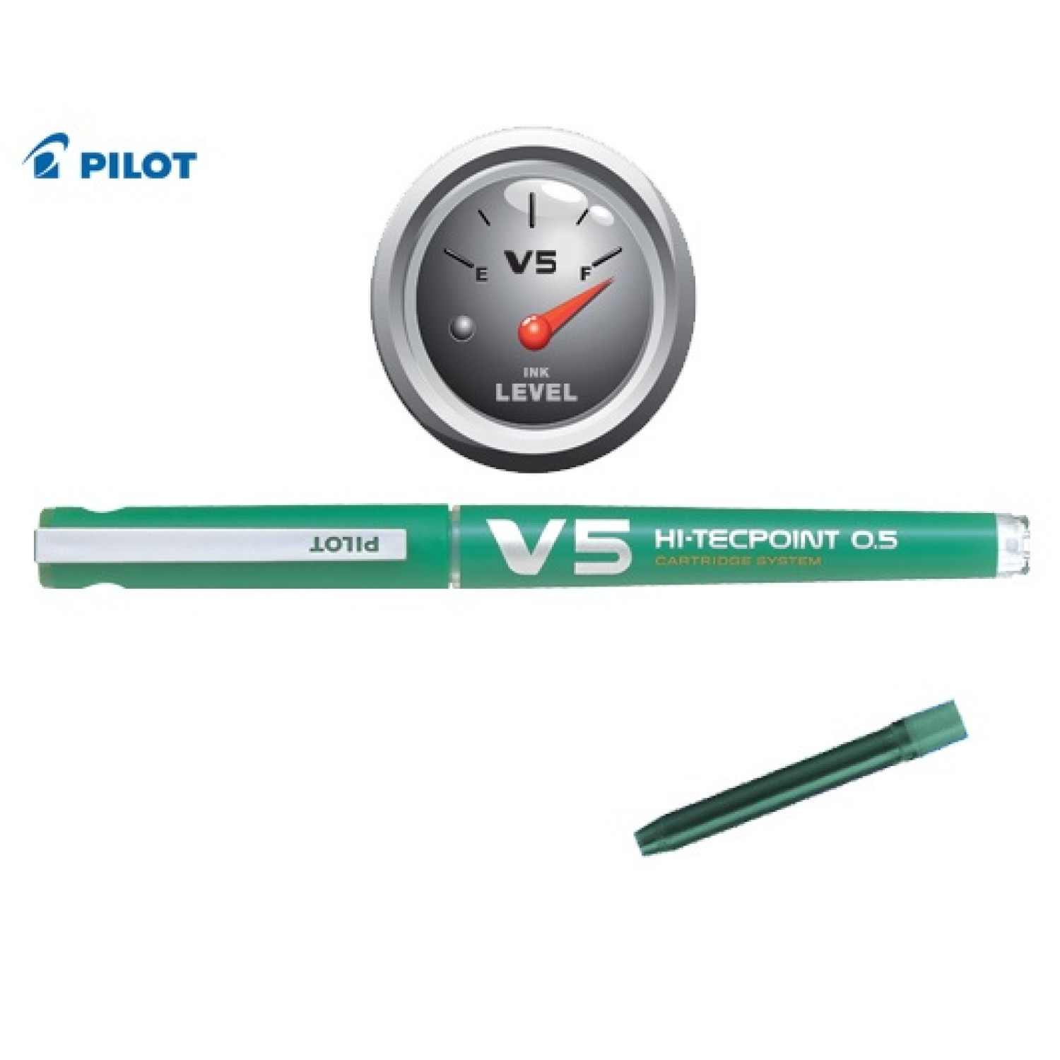 PILOT ΣΤΥΛΟ ΥΓΡΗΣ ΜΕΛΑΝΗΣ ΜΕ ΑΜΠΟΥΛΑ HI-TECPOINT V5 0.5mm
