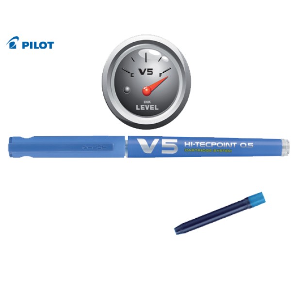 PILOT ΣΤΥΛΟ ΥΓΡΗΣ ΜΕΛΑΝΗΣ ΜΕ ΑΜΠΟΥΛΑ HI-TECPOINT V5 0.5mm
