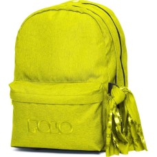 Polo Original Double 600D Fluo Σχολική Τσάντα Πλάτης Γυμνασίου - Λυκείου σε Πράσινο χρώμα 