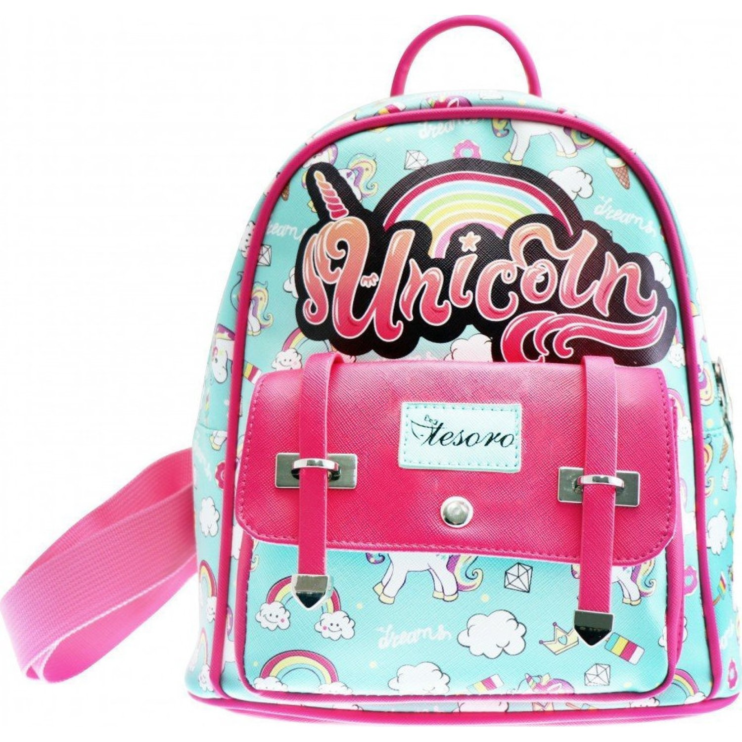 Tesoro Παιδική Τσάντα Πλάτης Unicorn Τιρκουάζ