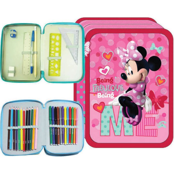 Διακάκης 0561726 Μinnie Mouse Κασετίνα Γεμάτη με 2 Θήκες