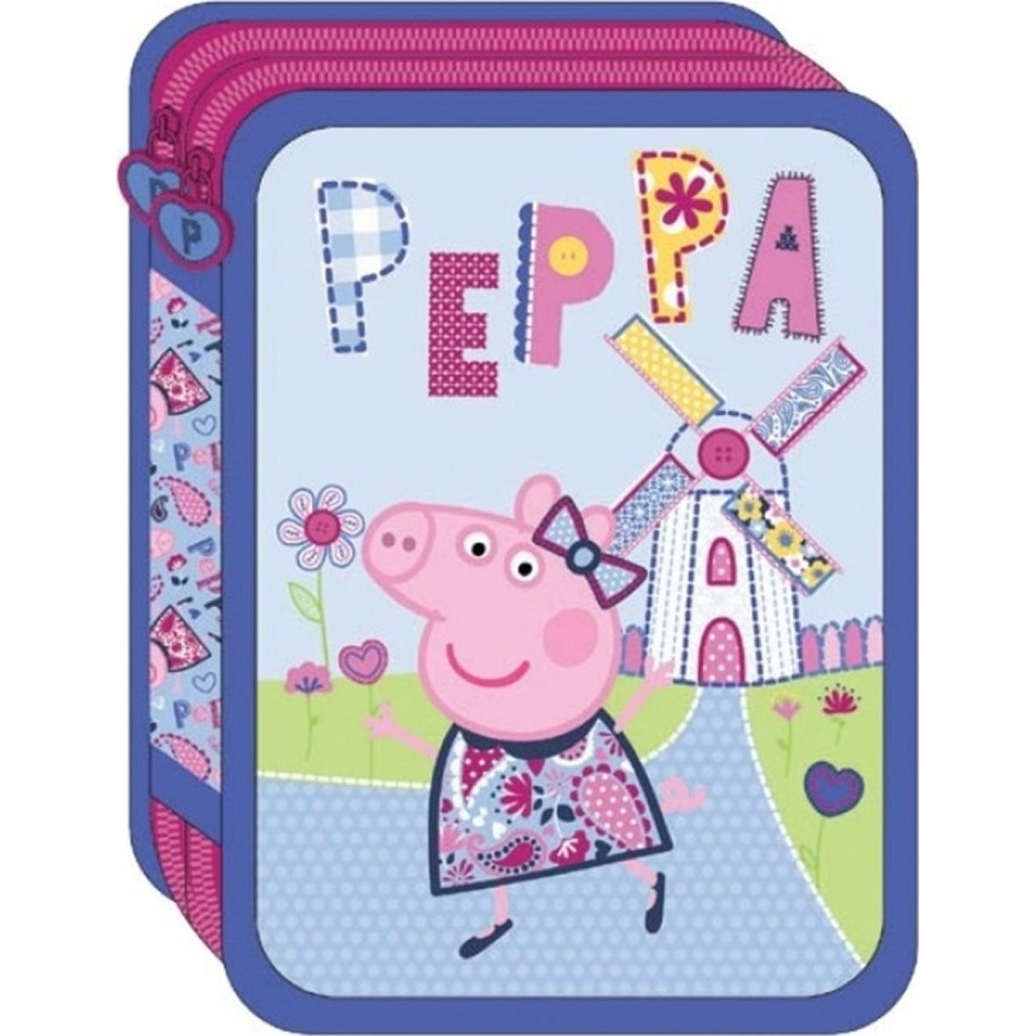 Διακάκης Peppa Pig Κασετίνα Γεμάτη με 2 Θήκες