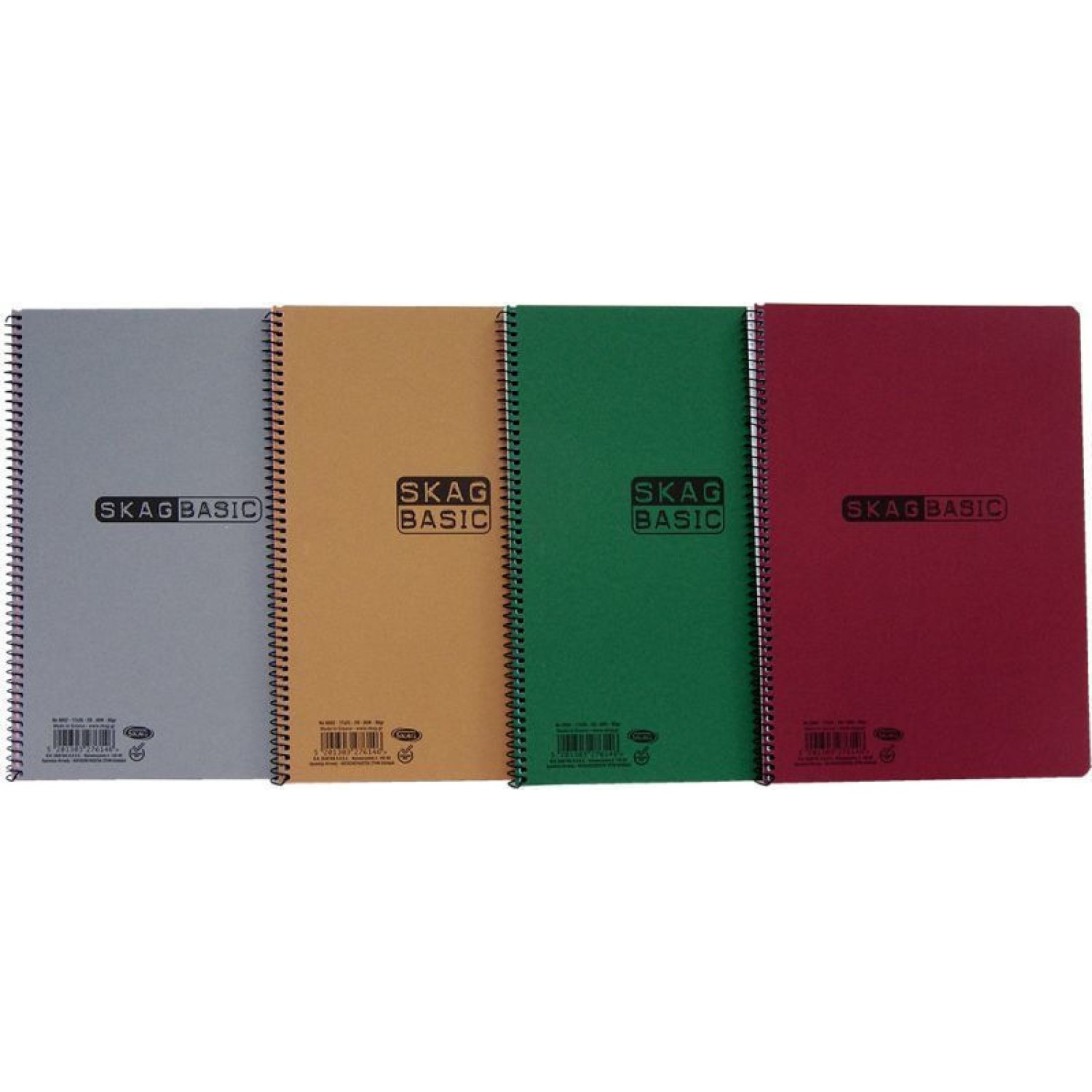 Skag Τετράδιο Basic Σπιράλ 17x25 3 Θεμάτων 80gr. -  (276153)