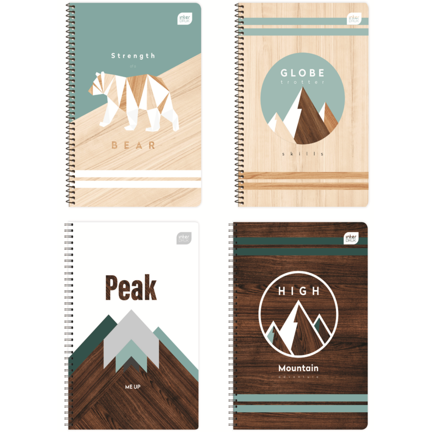 ΤΕΤΡΑΔΙΑ ΣΠΙΡΑΛ INTERDRUK WOOD 17Χ25/2Θ 120σ