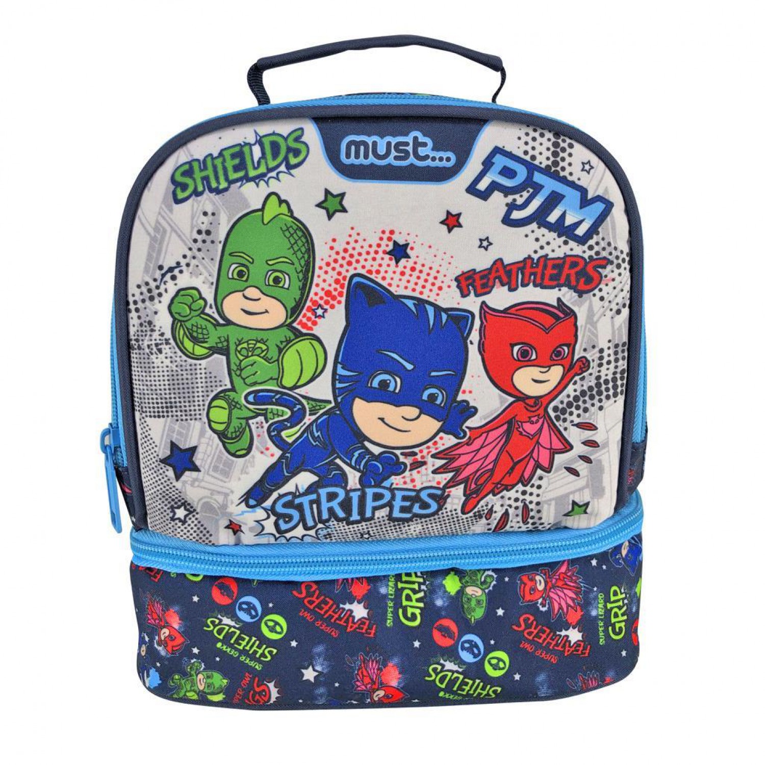 Τσαντάκι Φαγητού Ισοθερμικό PJ Masks Anyone Can Be Hero Must 2 Θήκες