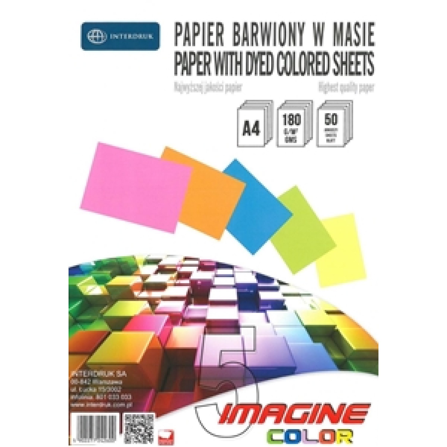 ΧΑΡΤΙ INTERDRUK Α4 180GR ΕΝΤΟΝΑ ΧΡΩΜ.(5ΧΡΩΜ.Χ 10φ)