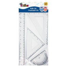 Γεωμετρικό Σετ The littlies 4 Τμχ. (χάρακας 30 εκ., 2 τρίγωνα, μοιρογνωμόνιο)