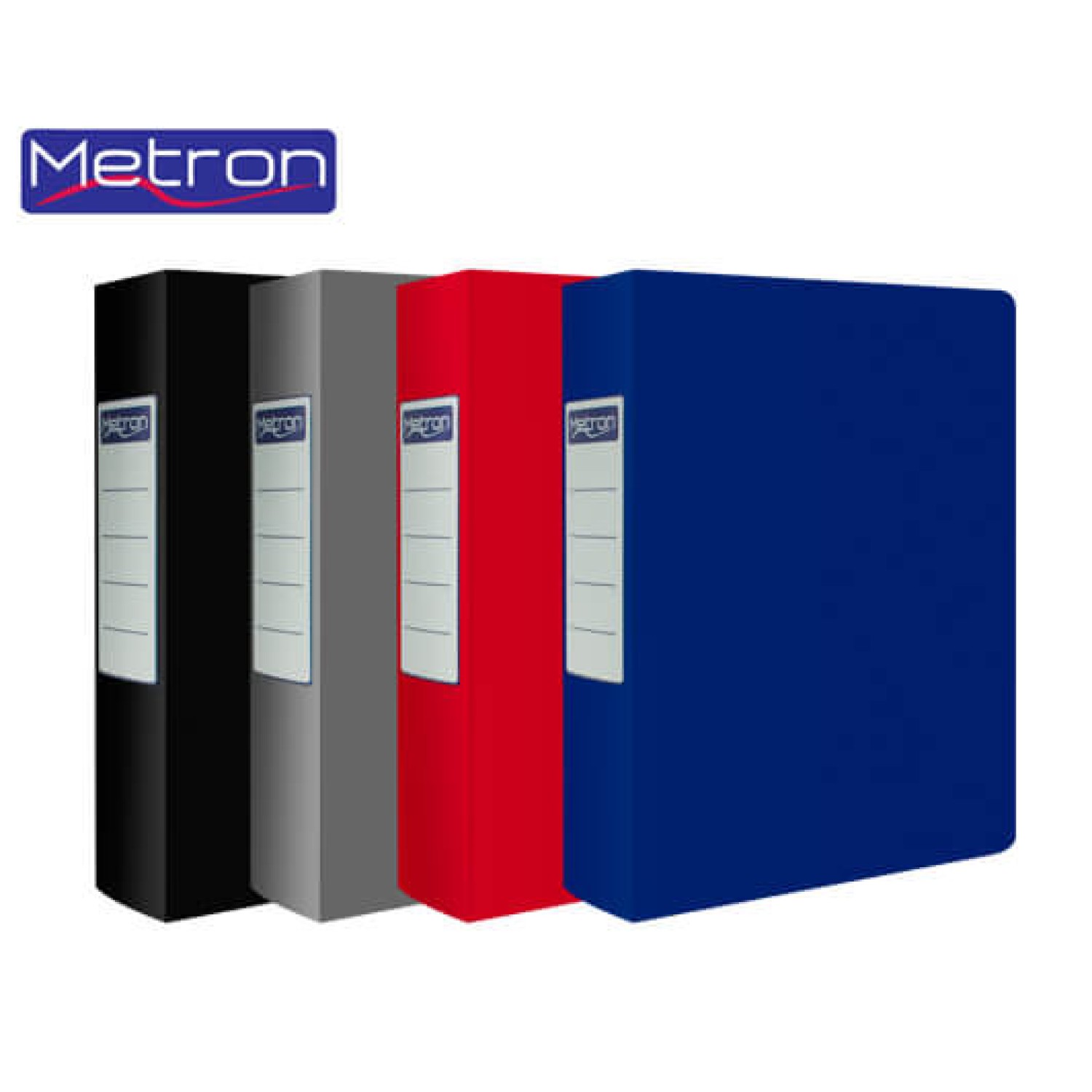 METRON ΚΟΥΤΙ ΠΛΑΣΤΙΚΟ A4 ΡΑΧΗ 8cm ΜΕ ΚΟΥΜΠΙ ΜΑΤ ΧΡΩΜΑΤΑ