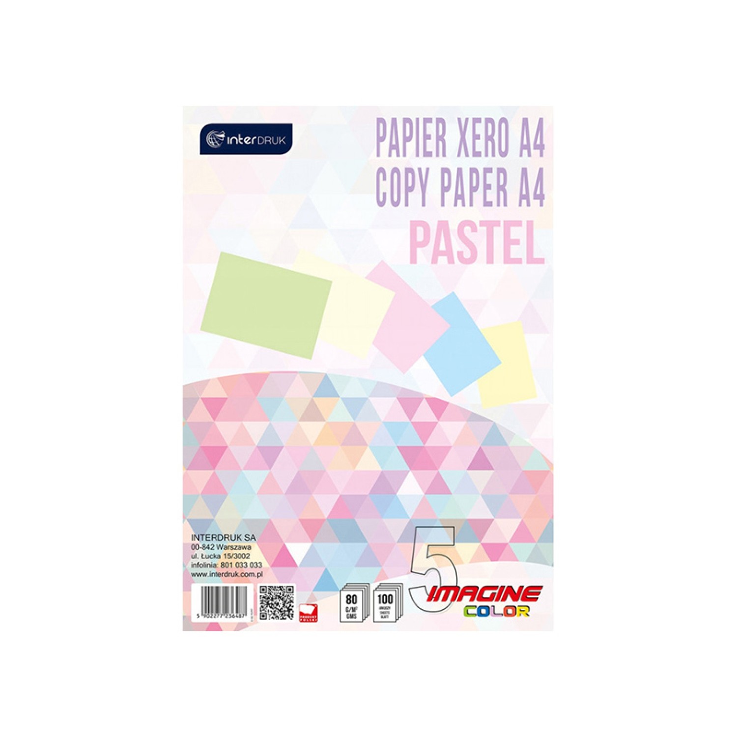 ΧΑΡΤΙ INTERDRUK Α4 80 gr ΠΑΣΤΕΛ ΧΡΩΜΑΤΑ (5ΧΡΩΜ.Χ 20φ)